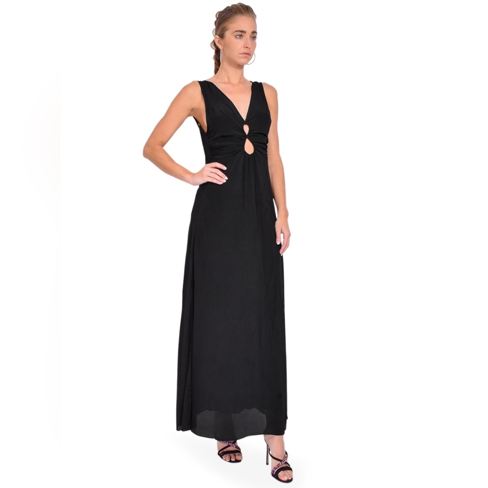 Magali Pascal Mirren Chic Black Sleeveless Maxi Dress Size XS